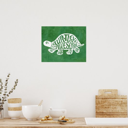 Poster Turtley Awesome Tortoise Funny Turtle Pun Sulcata (Cuisine)