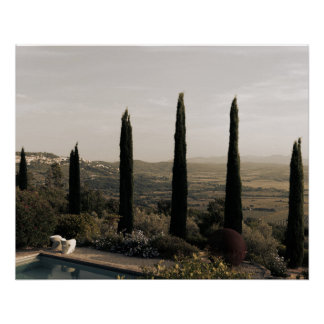 Poster Tuscan landscape hidden behind cypresses (2024)