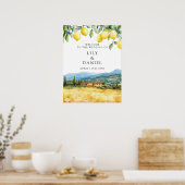 Poster Tuscany Italy Lemons Wedding Welcome Sign (Cuisine)