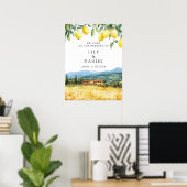 Poster Tuscany Italy Lemons Wedding Welcome Sign (Bureau à domicile)