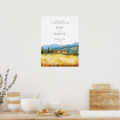 Poster Tuscany Rustic Country Wedding Welcome Sign (Cuisine)