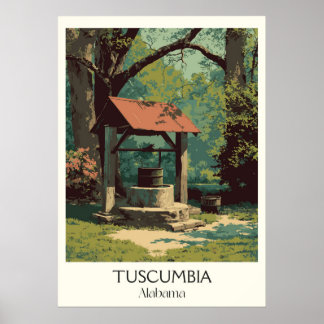 Poster Tuscumbia Alabama Puits de Vœux