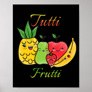 Poster Tutti Frutti Fruit Printemps Eté Bord de Mer Plage