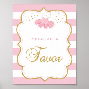 Poster Tutu baby shower or rose parties scintillant favor