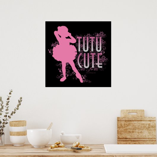 Poster Tutu Cute (Rose) (Cuisine)