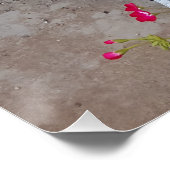 Poster Tuxedo Cat Maroon Dark Pink Cats and Flowers (Coin)