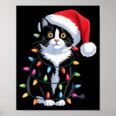 Poster Tuxedo Cat Meow Santa Tuxie Christmas Tree (Devant)