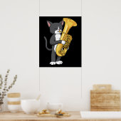 Poster Tuxedo Cat Tuba Cadeaux Femmes Hommes Marching Ban (Cuisine)