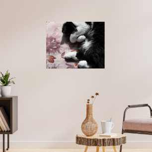 Poster Tuxedo Chat Art Cute Rose Nez Kitty Chats Art