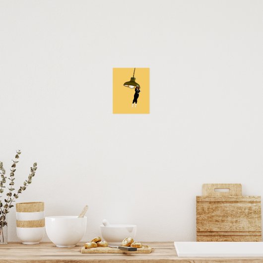 Poster Tuxedo Chat suspendu sur la lampe (Cuisine)