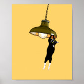 Poster Tuxedo Chat suspendu sur la lampe (Devant)