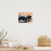 Poster Tuxedo Kitten Tinsel et lumières peint (Cuisine)