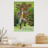 Poster Tuyau en argile Leprechaun Shamrock Shillelagh (Cuisine)