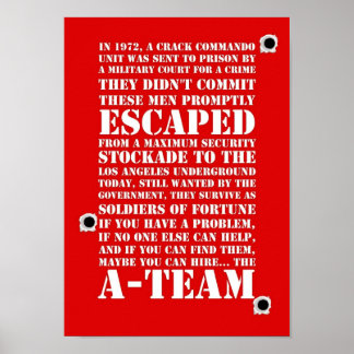Poster TV rétro inspirée d'une équipe