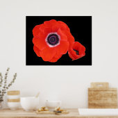 Poster, twee perfecte rode papavers. poster (Keuken)