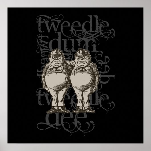 Poster Tweedledum & Tweedledee Grunge (Figure unique) (Devant)