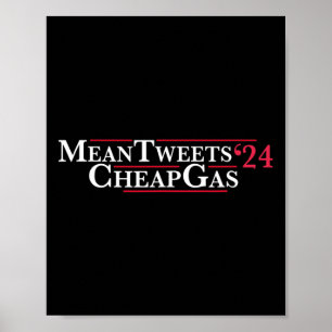 Poster Tweets 24 gaz bon marché prix Trump 2024