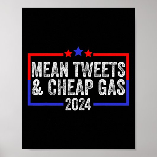 Poster Tweets et essence bon marché drôle 2024 Pro Trump  (Devant)