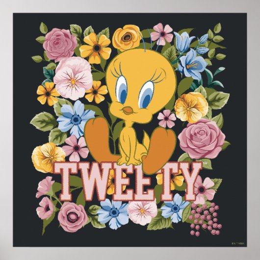 Poster TWEETY™ Broderie Florale Graphique (Devant)
