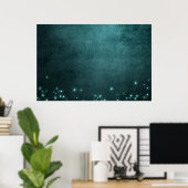 Poster Twilight Turquoise | Etoiles de lumière vertes pro (Bureau à domicile)