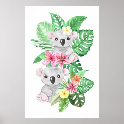 Poster Twin Baby Koalas (Devant)