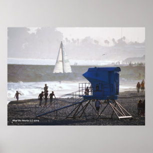 Poster Twin Bridges Lifeguard House & Sailboat II