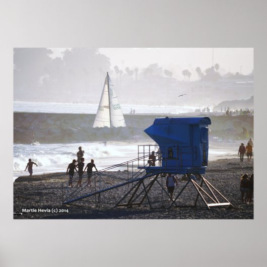 Poster Twin Bridges Lifeguard House & Sailboat II (Devant)
