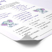 Poster Twin Guess the Candy Baby shower Jeu Eléphants (Coin)