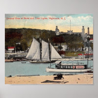 Twin Lights, Highlands, NJ Vintage carte postale