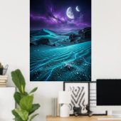 Poster Twin Moon Alien Desert Glow (Bureau à domicile)