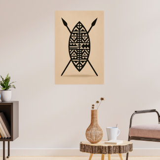 Poster "Twin Spears | Traditional African Weapon Wall Art