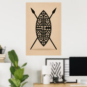 Poster "Twin Spears | Traditional African Weapon Wall Art (Bureau à domicile)