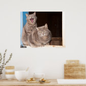 Poster Twin Tabbies (Cuisine)