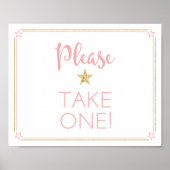 Poster Twinkle Baby shower Twinkle prendre un signe (Devant)