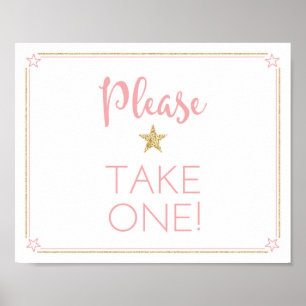 Poster Twinkle Baby shower Twinkle prendre un signe