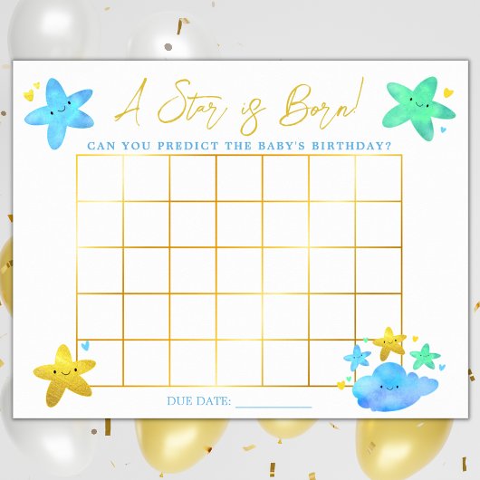 Poster Twinkle Little Star Baby shower Anniversaire Devin