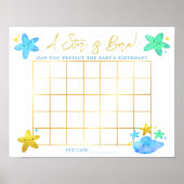 Poster Twinkle Little Star Baby shower Anniversaire Devin (Devant)