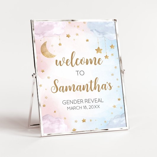 Poster Twinkle Little Star Gender Reveal Welcome Sign