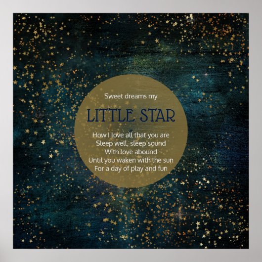 Poster Twinkle Star Night Sky Poem Décor Nursery (Devant)