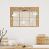 Poster Twinkle Twinkle Devinez la Date Prévue Rustique (Cuisine)