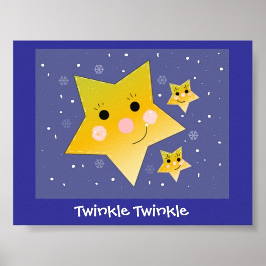 Poster Twinkle Twinkle Étoiles Souriantes (Devant)