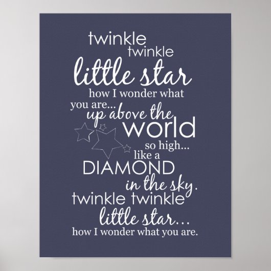 Poster Twinkle Twinkle Little Star (Devant)