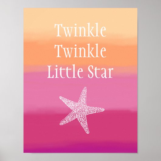 Poster Twinkle Twinkle Little Star Fish (Ocean Beach) (Devant)