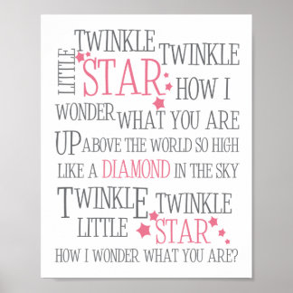 POSTER TWINKLE TWINKLE LITTLE STAR - IMPRIMÉ ART 8X10 ROS