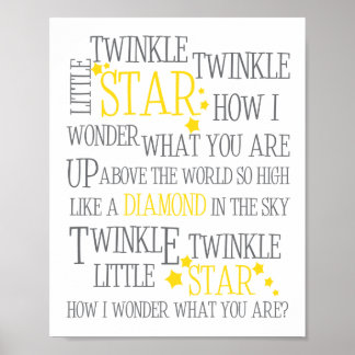 POSTER TWINKLE TWINKLE LITTLE STAR - IMPRIMÉ ARTISTIQUE 2