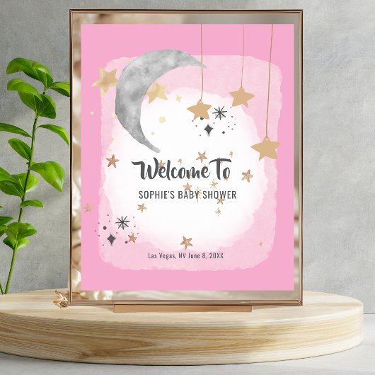 Poster Twinkle Twinkle Little Star Pink Splash Welcome