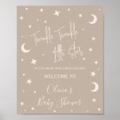 Poster Twinkle Twinkle Little Star Shower Welcome Sign (Devant)