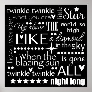 Poster Twinkle Twinkle Little Star Word Art