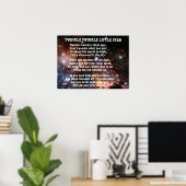 Poster TWINKLE TWINKLE PETITE ÉTOILE poème (Bureau à domicile)