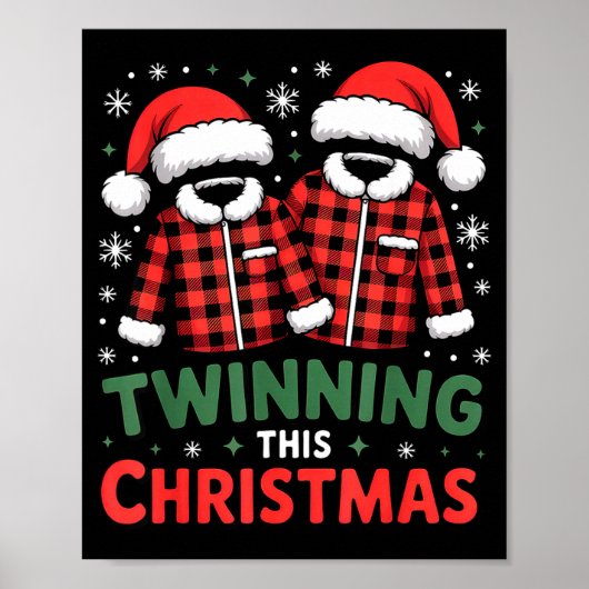 Poster Twinning This Christmas Matching Family Holiday  (Devant)